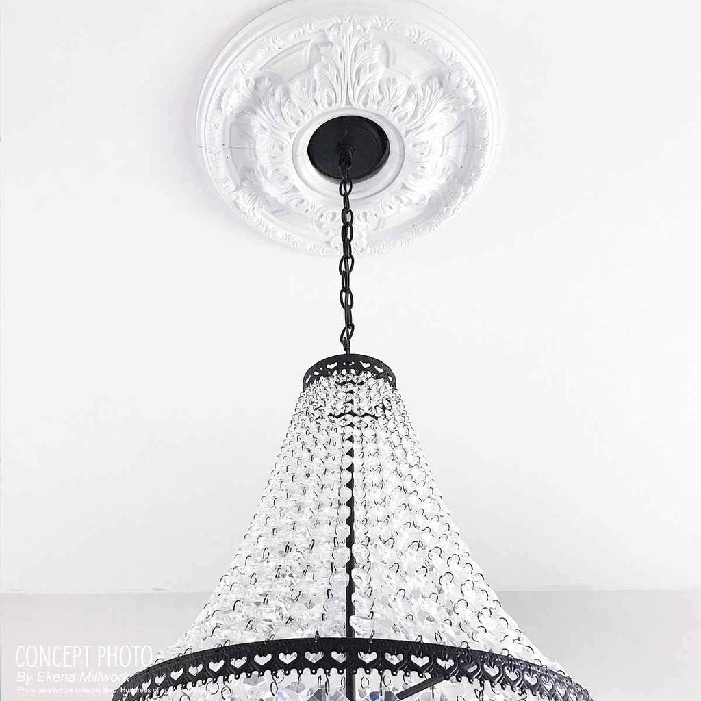 Ekena Millwork CM12CLSLS 12 3/8'OD X 4'ID X 1 1/8'P Classic Ceiling Medallion Fits Canopies Up to 7 1/4', Silver