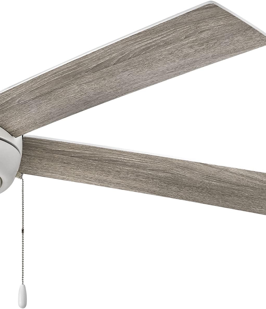 Hinkley Croft 60' Indoor Ceiling Fan with Light, Pull Chain Operation, Reversible Wooden Fan Blades, Integrated LED, Chalk White