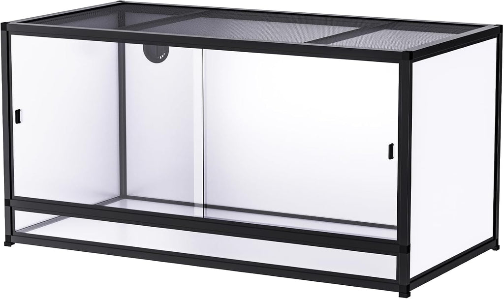 120 Gallon PVC Reptile Enclosure 48'x24'x24' – Large Reptile Tank with Front Sliding Glass Doors & Lock, for Bearded Dragon, Ball Python, Snake