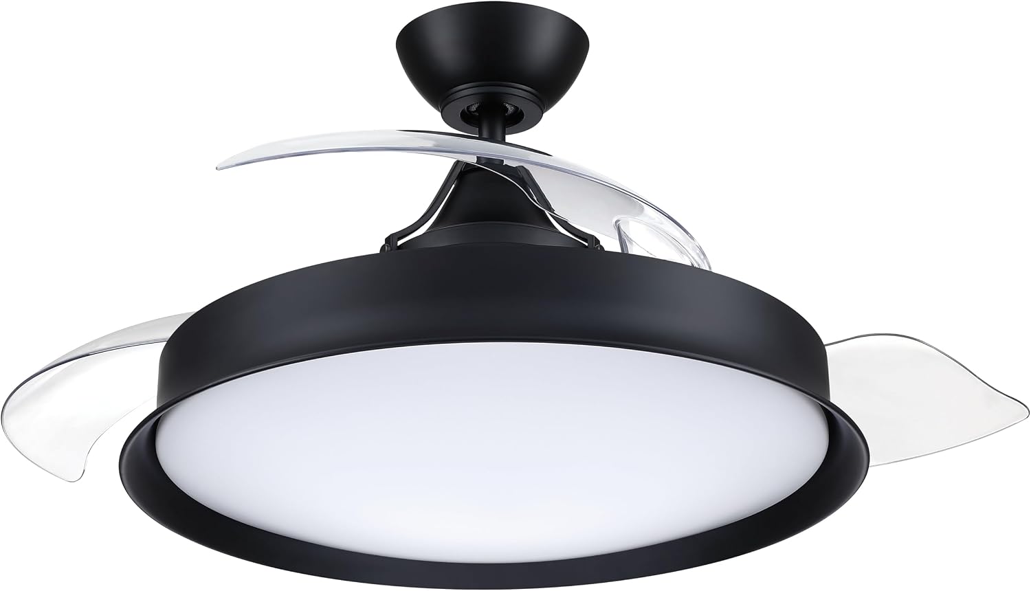 Craftmade 42' Union in Flat Black Finish Outdoor Ceiling Fan Integrated LED Light Kit, Remote Control Included, Smart WiFi Enabled w/Voice Activation, works w/Alexa & Smart Home Devices