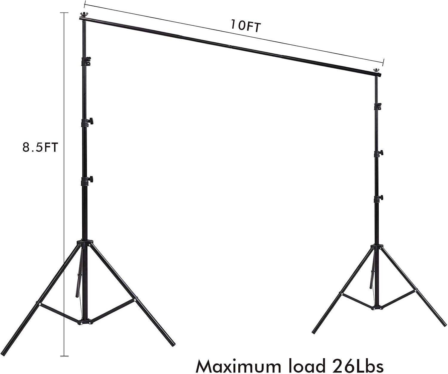 Photo Video Studio 10 x 8.5ft Stand with Muslin Backdrop (Green /White /Black) & 85W 5500K Led Bulb & Umbrella Lighting Kit Photography Background Support System Kit,Clamp, Carry Bag