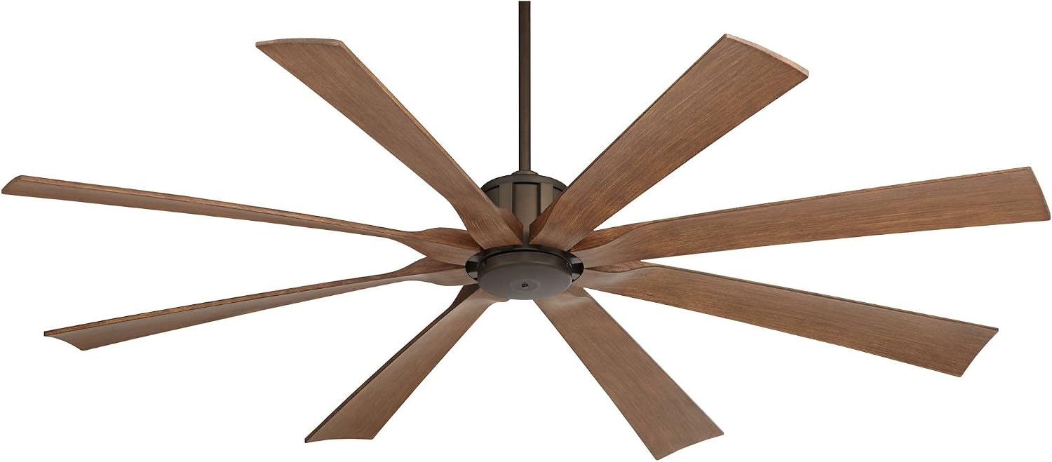 Possini Euro Design 70' Defender Industrial Rustic Farmhouse Indoor Outdoor Ceiling Fan with Remote Control Oil Rubbed Bronze Koa Damp Rated for Patio Exterior House Home Porch Gazebo Garage Barn