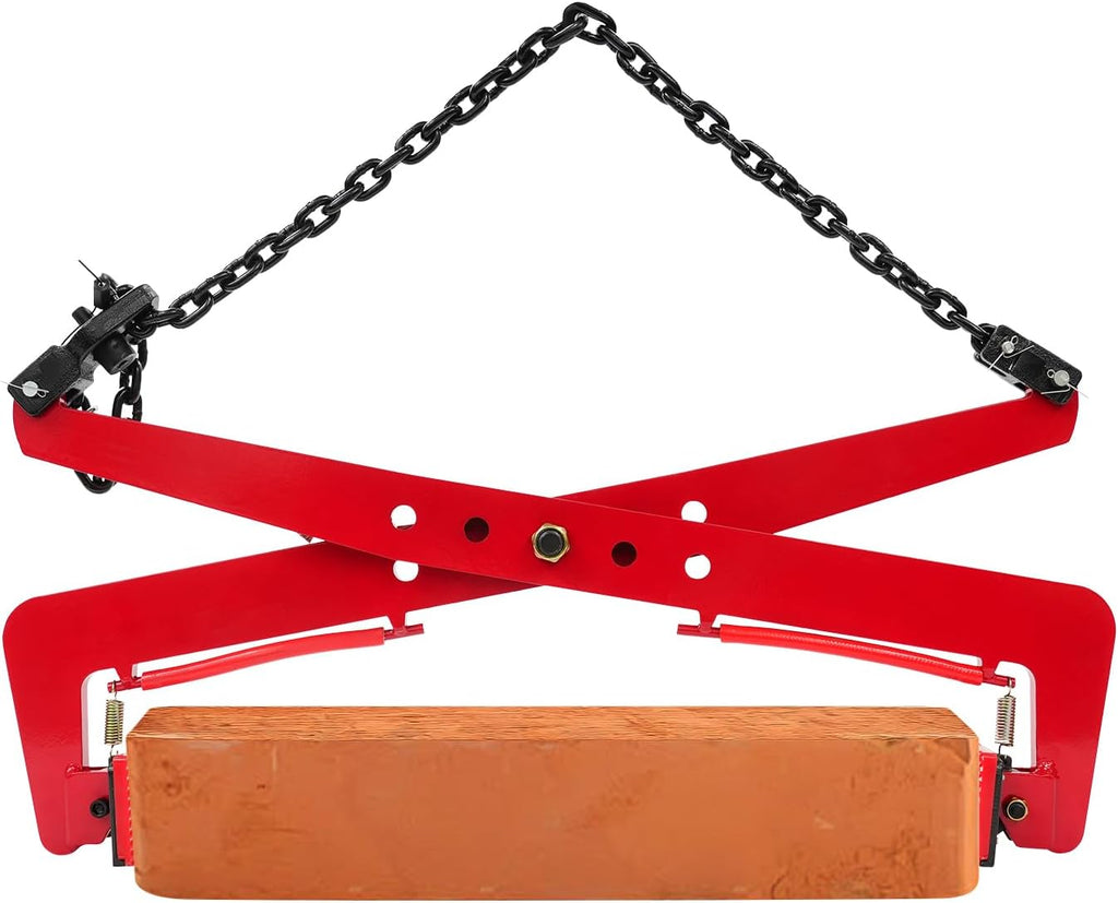 1764lbs Heavy Duty Stone Lifting Clamp 14'-35' Opening Adjustable Stone Clamp Scissor Lifter Clamp for Carrying & Vertical Transport of Concrete Blocks, Slate Sheets, Granite Slab, Timber (Red)