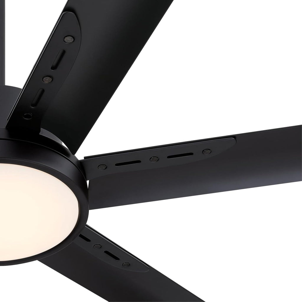 Westinghouse Lighting Adjustable Ceiling Fan with Light, 96-Inch Industrial Indoor/Outdoor Widespan Fan in Matte Black, DC Motor, Dimmable LED with Opal Frosted Glass, Remote Control
