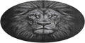 Black and White Lion Head Coral Velvet Round Floor Mat Non-Slip Bath Rug Floor Covering for Bathroom Vanity Guest Suite & Vacation Home