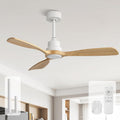 Sofucor 48 Inch Ceiling Fan No Light-Outdoor Ceiling Fans Without Lights, 3 Solid Wood Blades Reversible Quiet DC Motor, Modern Ceiling Fan with Remote Control for Indoor Bedroom/Living Room/Patios