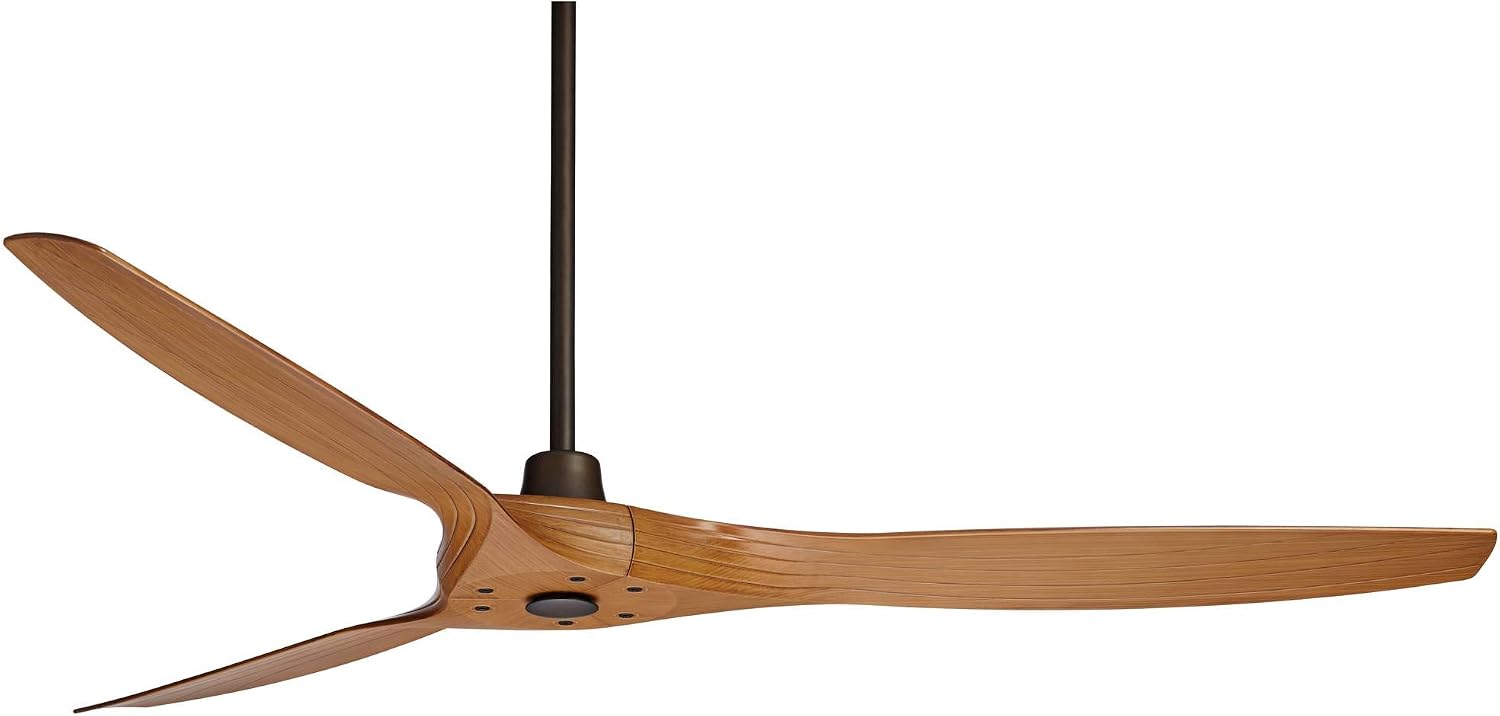 Casa Vieja 60' Aireon Modern Large 3 Blade Indoor Outdoor Ceiling Fan with Remote Control Rubbed Bronze Walnut Blade Damp Rated for Patio Exterior House Porch Gazebo Garage Barn