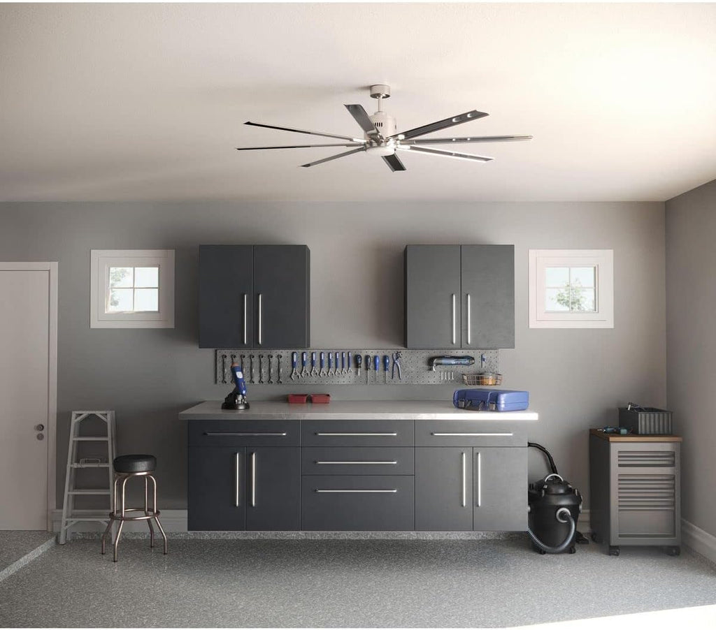 Progress Lighting Vast Collection 72-Inch 8-Blade Gray Modern Ceiling Fan, Nickel
