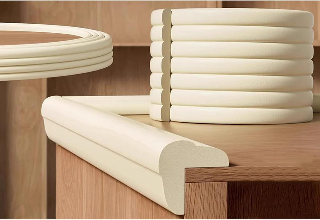 Soft Protective Foam Cushion L Shape, Furniture Edge and Corner Guards, High Density for Metal Frame Desk Counter Sharp Corners(White,20M)
