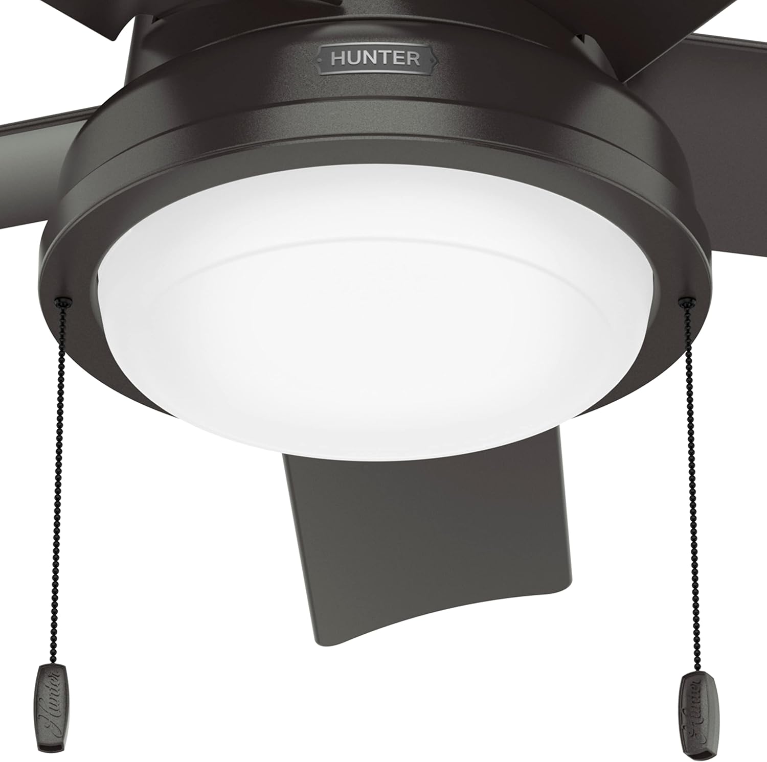Hunter Fan 44 inch Casual Noble Bronze Outdoor Ceiling Fan with LED Light Kit and Pull Chain (Renewed)
