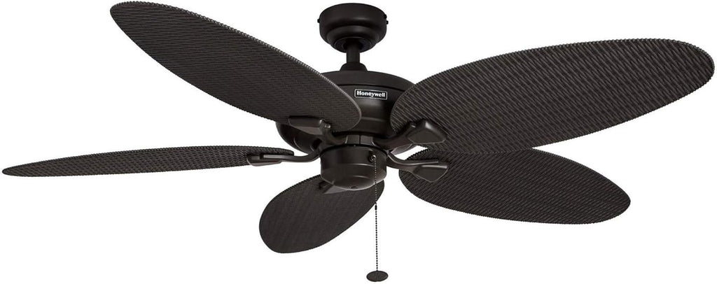 Honeywell Duval 52' Tropical Indoor Outdoor Ceiling Fan, 5 Blades, Bronze
