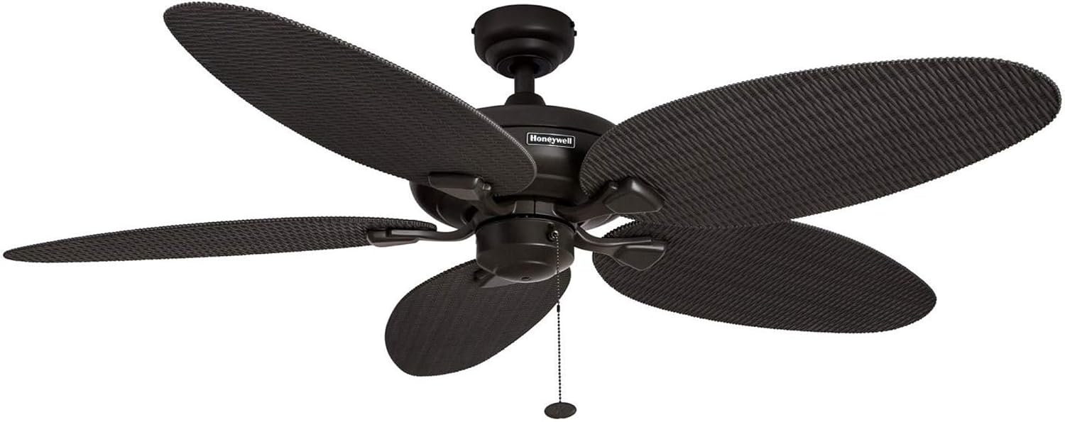 Honeywell Duval 52' Tropical Indoor Outdoor Ceiling Fan, 5 Blades, Bronze