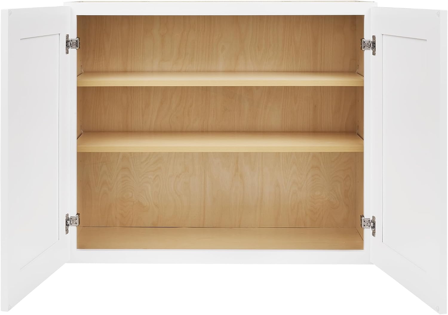 White Shaker Wall Cabinet - Ready to Assemble, Perfect for Kitchen, Laundry, and Bathroom Storage - 36'W x 30'H x 12'D