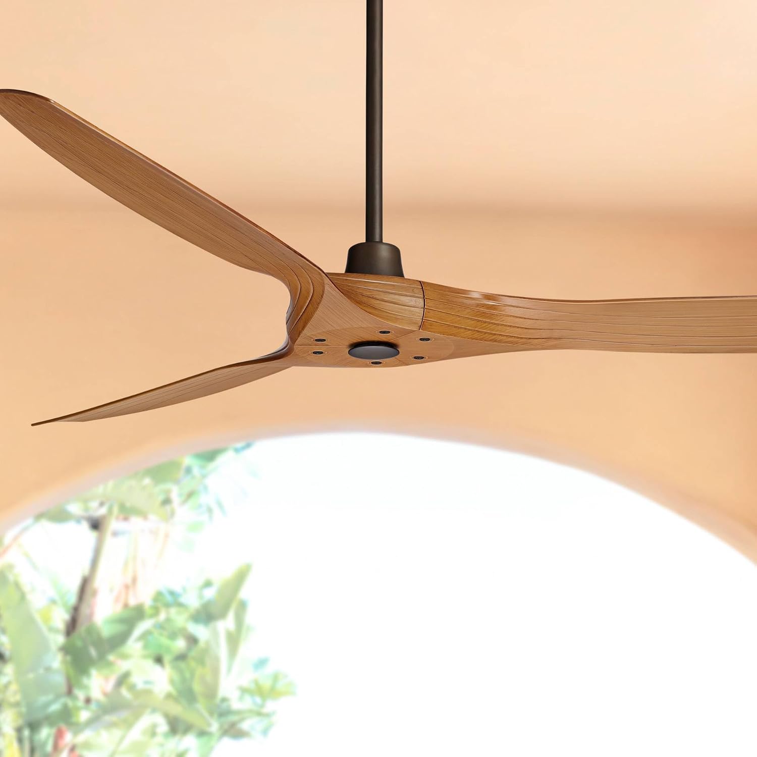 Casa Vieja 60' Aireon Modern Large 3 Blade Indoor Outdoor Ceiling Fan with Remote Control Rubbed Bronze Walnut Blade Damp Rated for Patio Exterior House Porch Gazebo Garage Barn