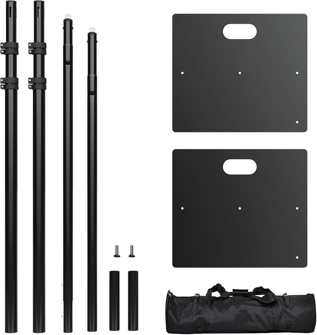 TOCRETOARE Heavy Duty Backdrop Stand, 8x10ft Pipe and Drape Backdrop Stand Kit with Upgrade Clip on Telescopic Poles Frame and Metal Base, Background Holder for Parties Wedding Birthday Photography