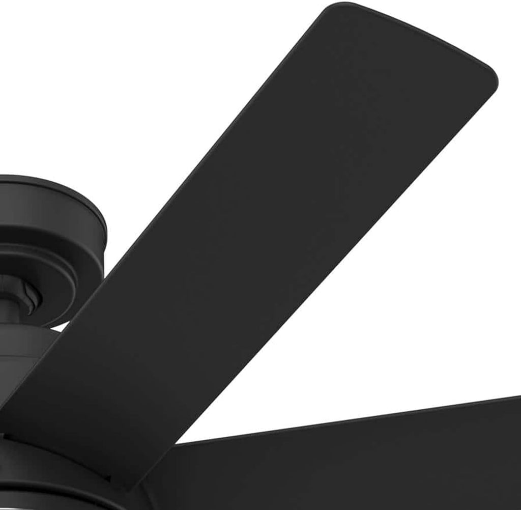 Hunter Fan 52 inch Indoor/Outdoor Matte Black Ceiling Fan with Light and Remote Control for Bedroom, Living Room, Dining Room, Kitchen, Office, Patio, CC5C15C35 (Renewed)