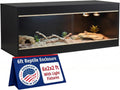 180 Gallon Reptile Enclosure, Made in USA 72' x 24' x 24' Bearded Dragon Tank with Sliding Acrylic Doors, Large Terrarium for Leopard Geckos, Snakes, Lizards & Tortoises - Black