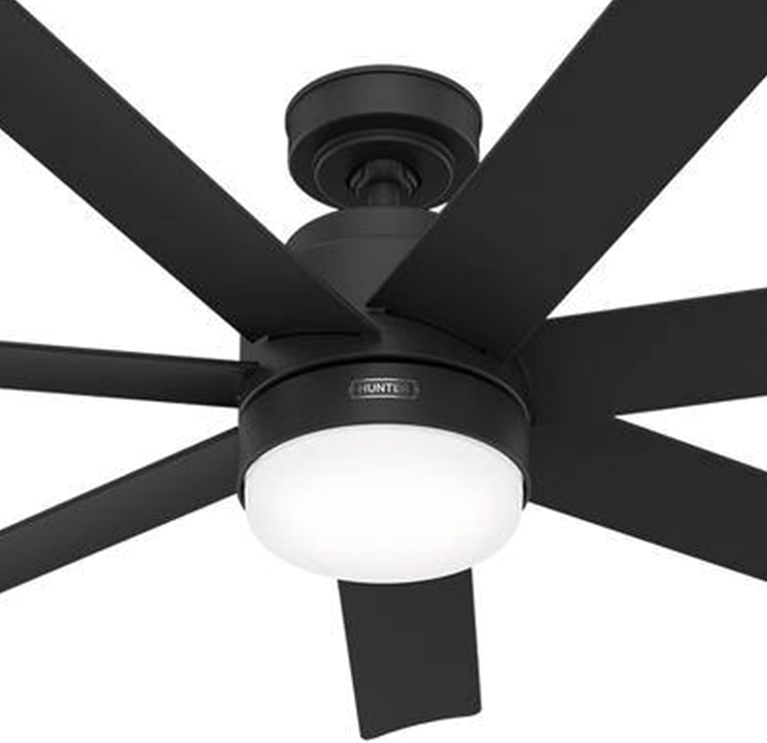 Hunter Fan 52 inch Indoor/Outdoor Matte Black Ceiling Fan with Light and Remote Control for Bedroom, Living Room, Dining Room, Kitchen, Office, Patio, CC5C15C35 (Renewed)