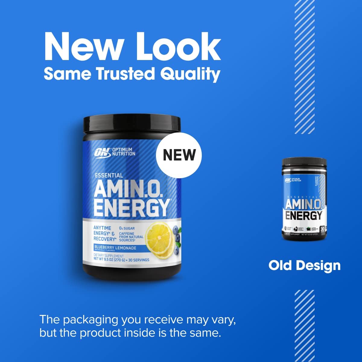 Optimum Nutrition Amino Energy - Pre Workout with Green Tea, BCAA, Amino Acids, Keto Friendly, Green Coffee Extract, Energy Powder - Blueberry Lemonade, 30 Servings (Packaging May Vary) (Pack of 6)