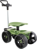 TheXceptional Wheelie with Tool Toter Handle | American Made Rolling Scoot and Tool Rack | Garden Cart with Seat | Made in USA by Vertex | Model EX540