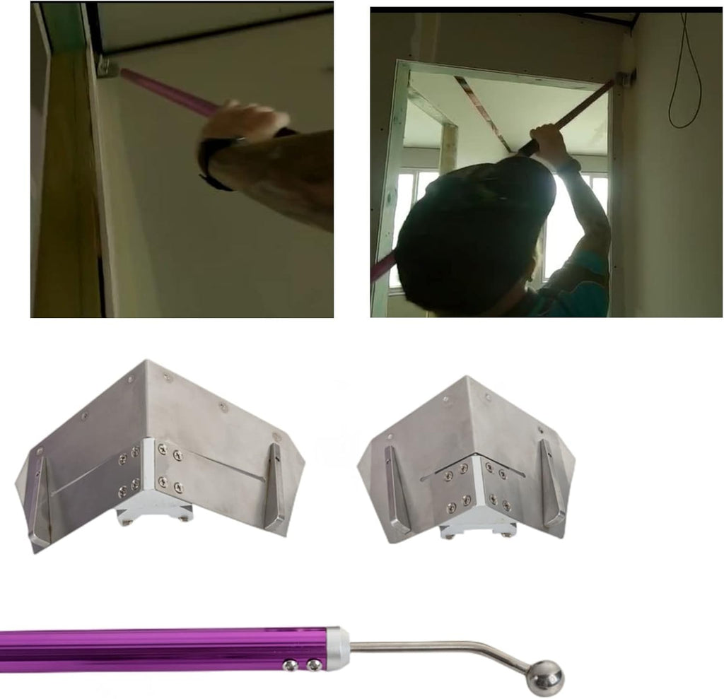 Stainless Steel Corner Finisher Set - SIPHON DRYWALL PRODUCTS ™ | Corner Finisher/glazer/Angle Head | Thick Compounds | Drywall Finishing Tools | Sheetrock Gyprock Plasterboard Wallboard