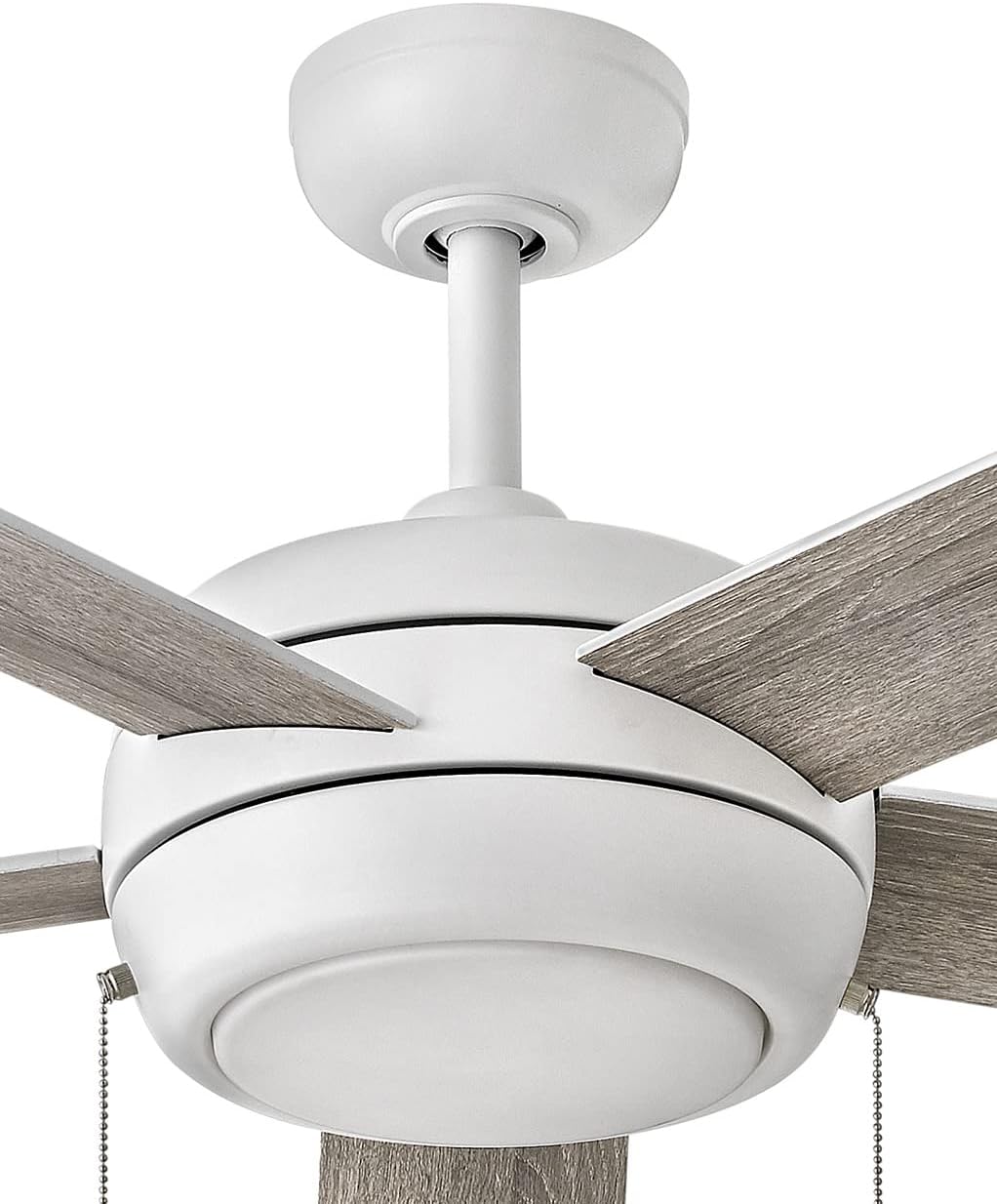 Hinkley Croft 60' Indoor Ceiling Fan with Light, Pull Chain Operation, Reversible Wooden Fan Blades, Integrated LED, Chalk White