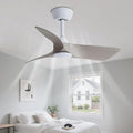 30 Inch Small Ceiling Fan No Light with Remote, White Gray Blades | 30 inch small ceiling fans without light. 6 speeds reversible DC motor timer for bedroom kitchen small room covered patio