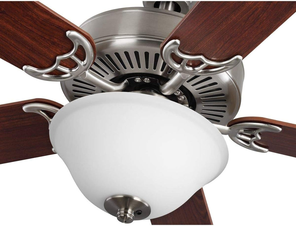 Progress Lighting AirPro Collection 52'' Five-Blade Ceiling Fan with White Etched Light Kit