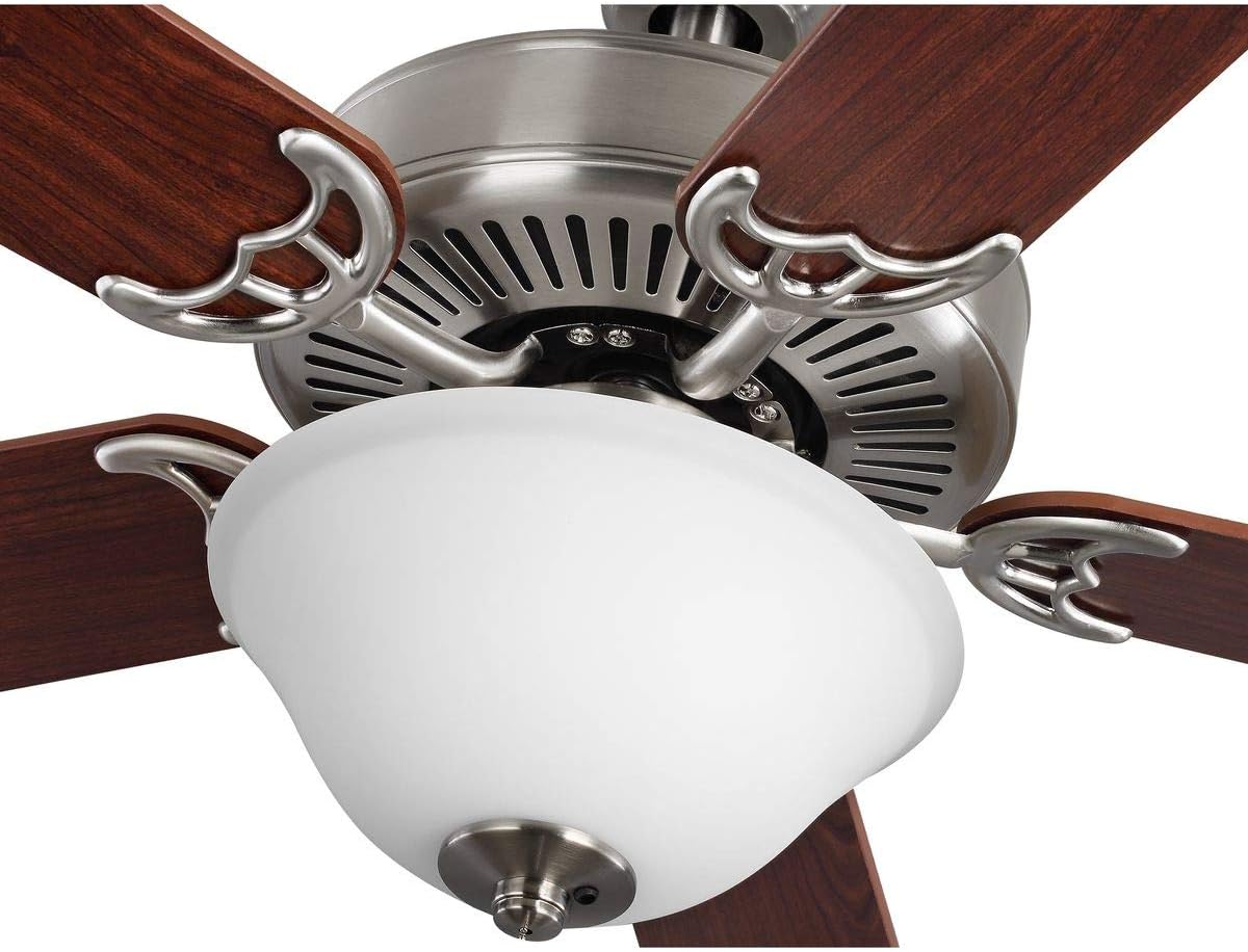 Progress Lighting AirPro Collection 52'' Five-Blade Ceiling Fan with White Etched Light Kit