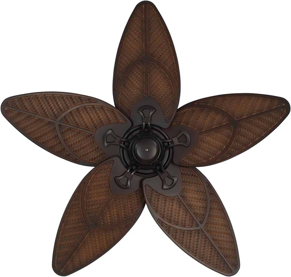 kathy ireland HOME [CF621VNB] Batalie Breeze Outdoor Ceiling Fan, 52 Inch | Large Metal Fixture with Palm Leaf Blades, Quiet Motor, and Pull Chain | Tropical Style for Outside and Indoor, Bronze