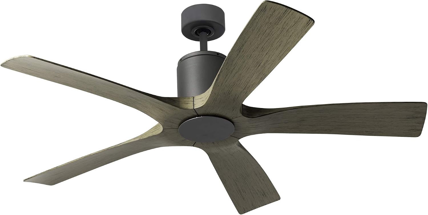 Modern Forms FR-W1811-5-GH/WG Aviator Indoor or Outdoor Smart Home Ceiling Fan with Wall Control, 54in Blade Span, Graphit.
