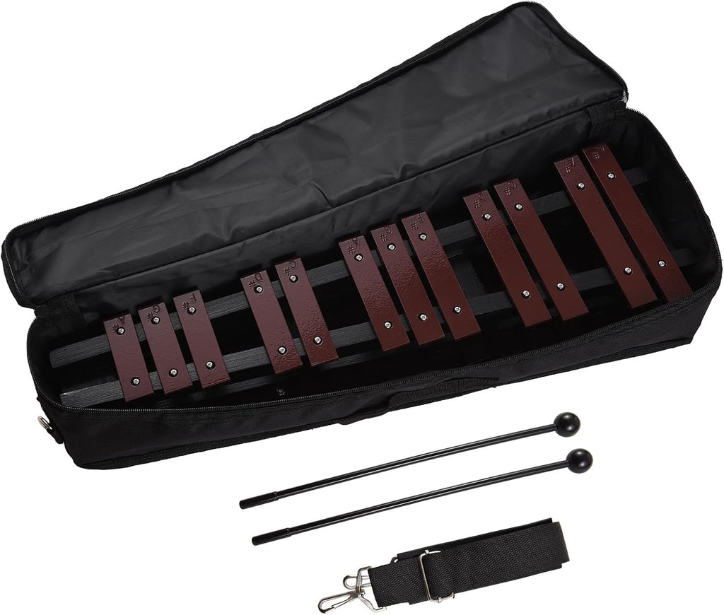 Foldable Glockenspiel Xylophone, 30 Note Glockenspiel, Xylophone 5mm Thickness Aluminum Bars Percussion Musical Instrument with Carrying Bag 2 Mallets Gift for Beginners Students