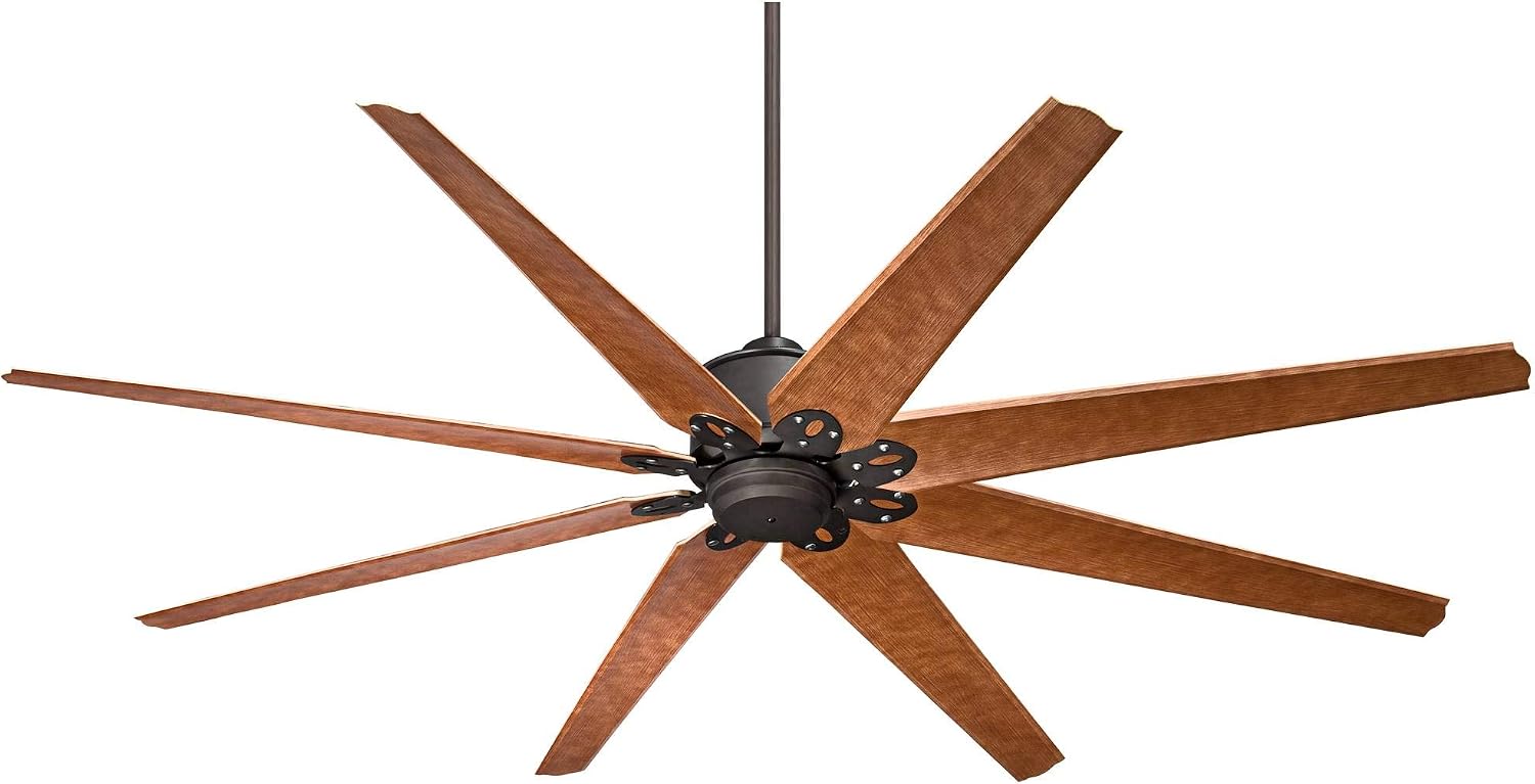Casa Vieja 72' Predator Industrial Rustic Farmhouse Indoor Outdoor Ceiling Fan with Remote Control English Bronze Cherry Damp Rated for Patio Exterior House Home Porch Gazebo Garage with 4' Downrod