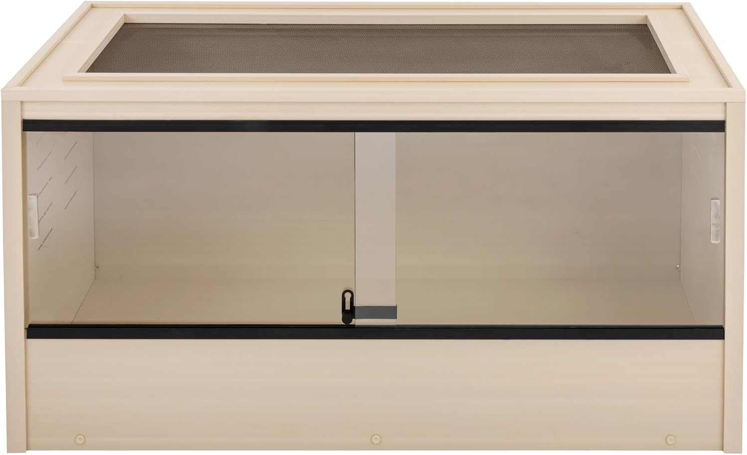 New Age Pet ECOFLEX 36' Wide Medium Reptile Habitat, Mojave Lounge for Snakes, Tortoises & Lizards in Maple, Black & Grey, Easy Assembly, Sliding Glass Doors & Mesh Top
