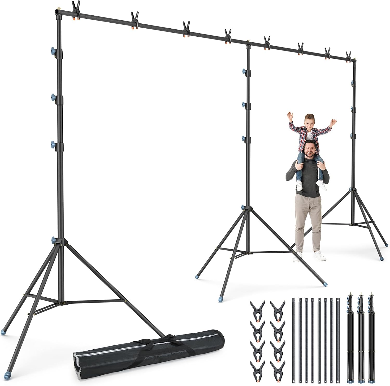 LINCO Backdrop Stand for Parties Heavy Duty Photography Video Studio Background Kit for Wedding Parties Photo Shooting (13x20 ft)