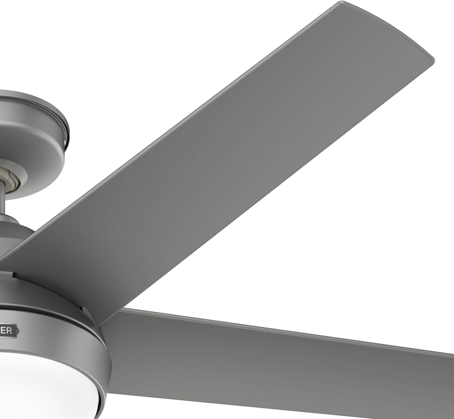 Hunter Fan 52 Inch Matte Silver Indoor/Outdoor Ceiling Fan with Lights for Farmhouse, Patio, Bedroom, Living Room, Office, Basement, Kitchen (Renewed), CC5C26C12