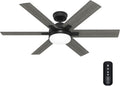 Hunter Fan 52 inch Matte Black Indoor Ceiling Fan with Light and Remote for Bedroom, Large Room/Great Room, Dining Room, Kitchen, Office (Renewed)