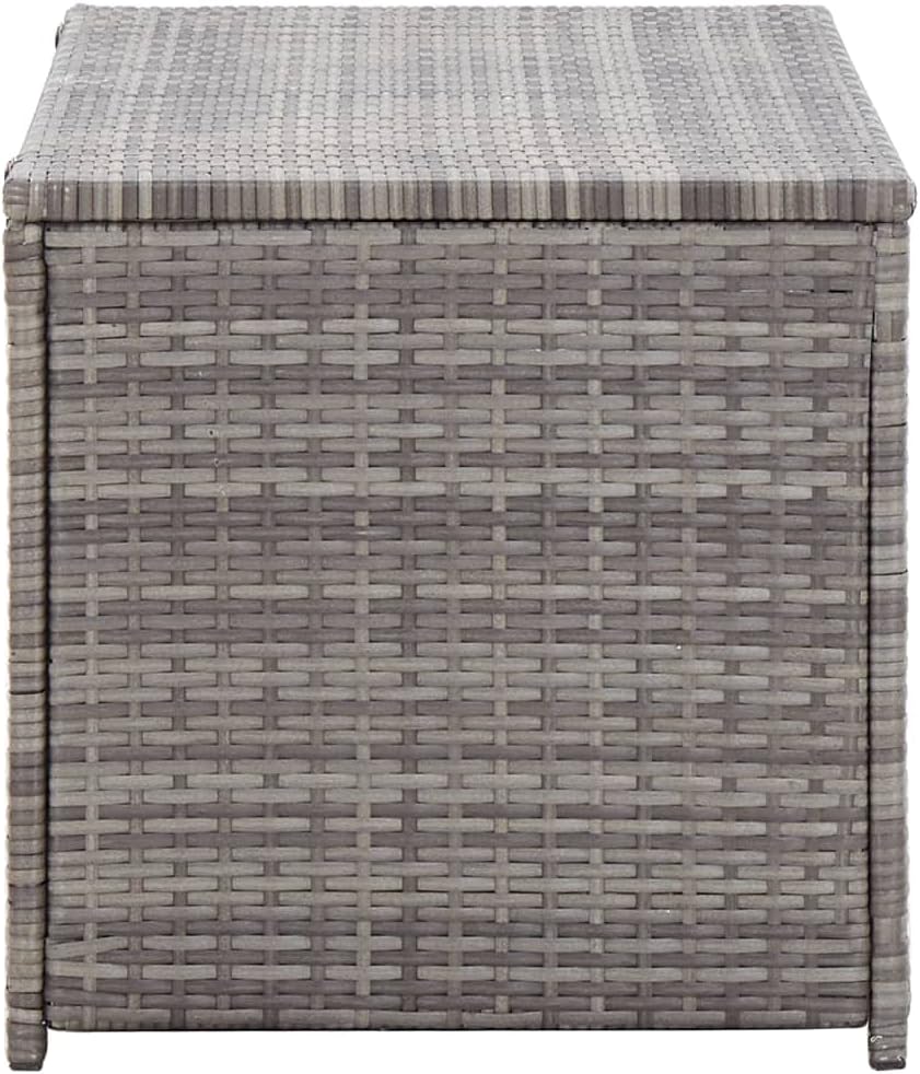 Garden Storage Box Indoor/Outdoor Storage Container and Gardening Tools - Store Items on Patio, Garage, Yard.Poly Rattan 39.4'x19.7'x19.7' Gray