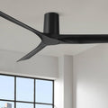Casa Vieja Zebec 52' Modern Indoor Hugger Flush Mount Ceiling Fan with Remote Control, 3 Blades, 6 Speed Quiet Reversible DC Motor, Timer, Matte Black Finish Low Profile Living Room Kitchen House