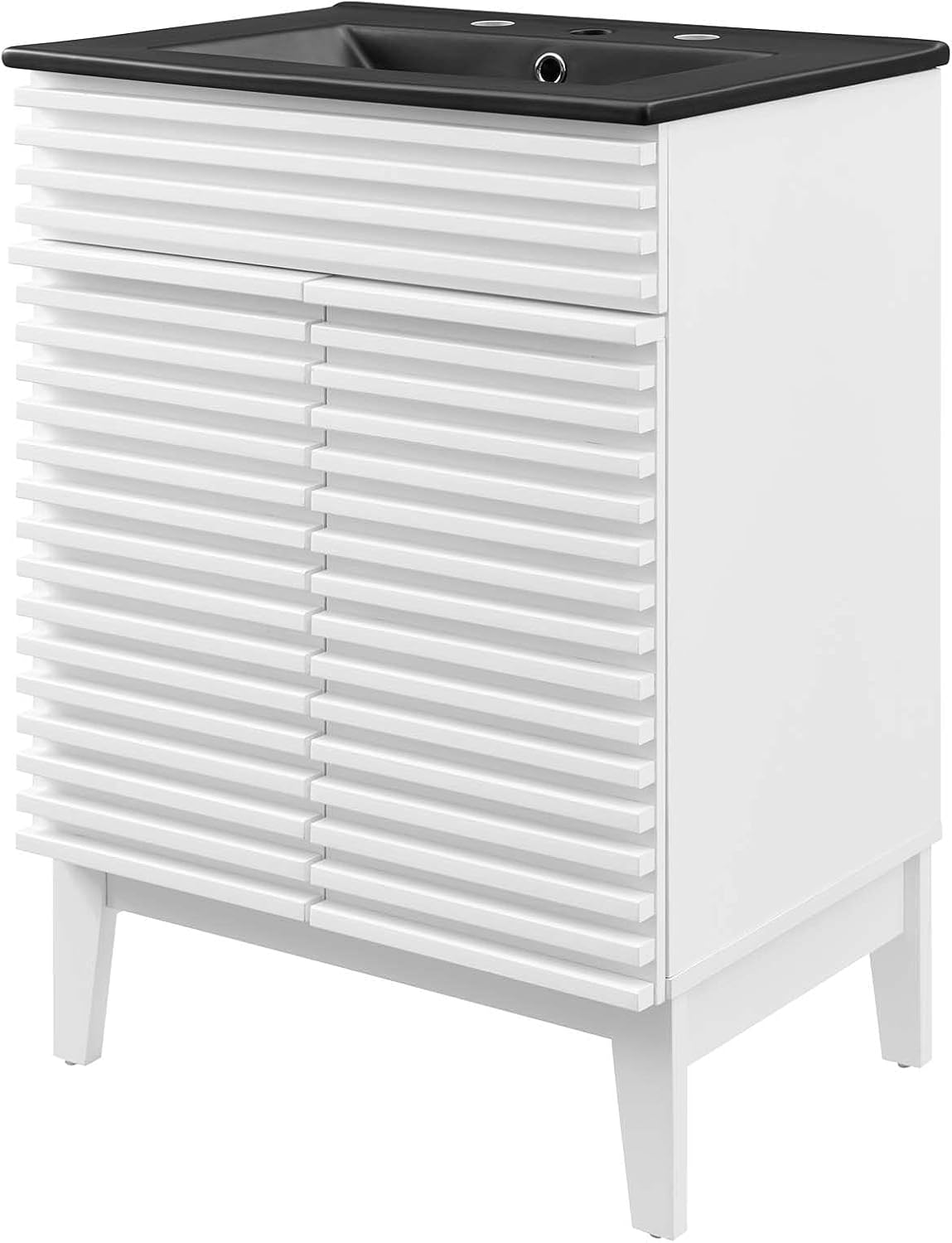 Sink Vanity Cabinet, Wood, White Black, Modern Contemporary, Hotel Bedroom Bathroom Master Suite
