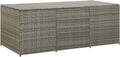 Garden Storage Box Indoor/Outdoor Storage Container and Gardening Tools - Store Items on Patio, Garage, Yard.Poly Rattan 70.9'x35.4'x29.5' Gray