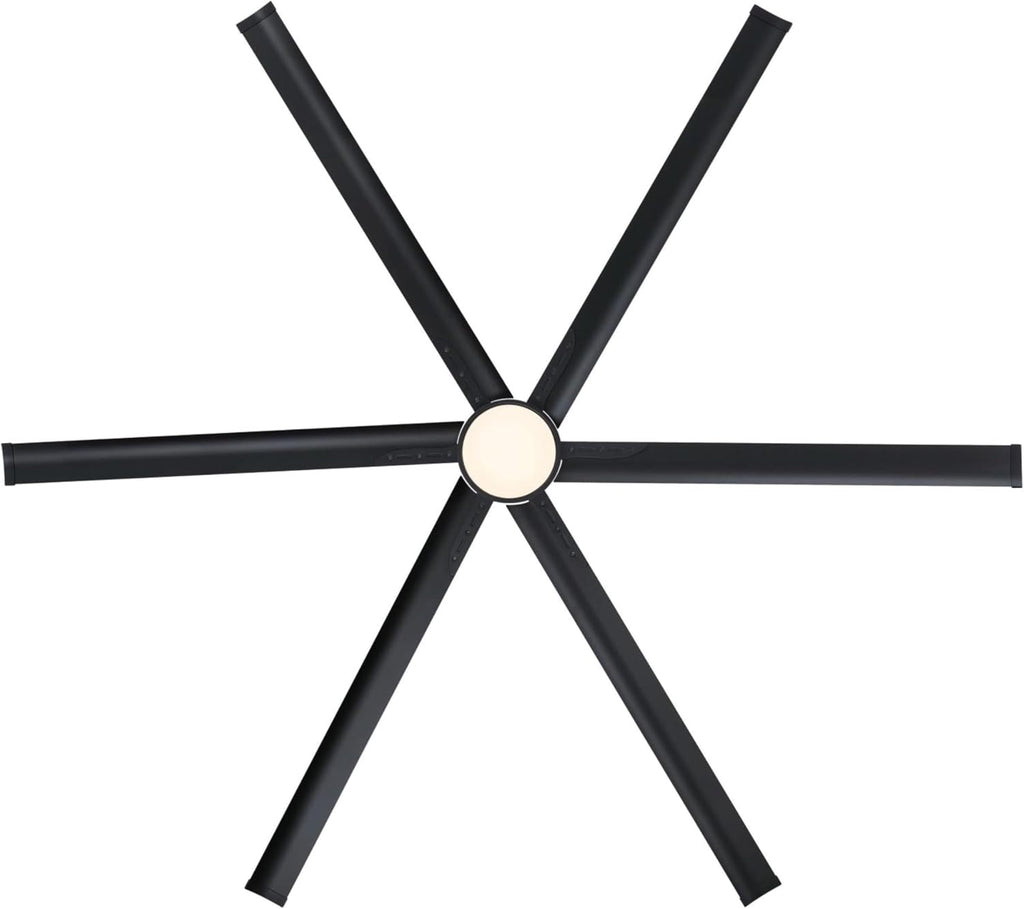 Westinghouse Lighting Adjustable Ceiling Fan with Light, 96-Inch Industrial Indoor/Outdoor Widespan Fan in Matte Black, DC Motor, Dimmable LED with Opal Frosted Glass, Remote Control