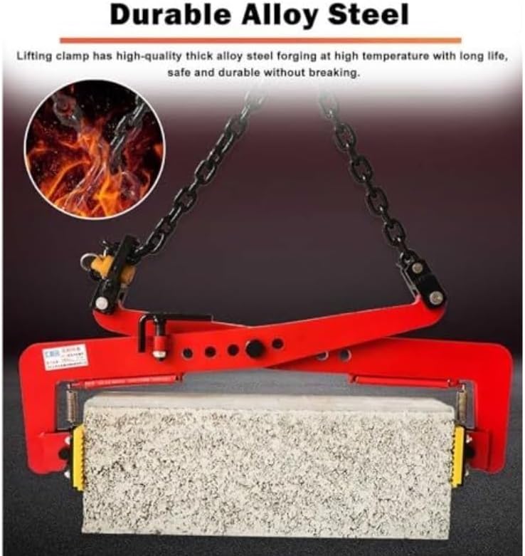 clamps Granite Slab Lifting Clamp Heavy Duty Stone Scissor Lifter Clamp of Marble, Concrete Blocks, Slate Sheets, Curb Stones vertical(12inch)
