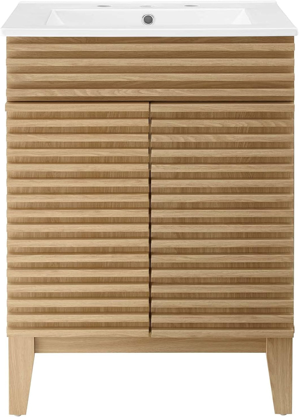 Sink Vanity Cabinet, Wood, Brown Oak White, Modern Contemporary, Hotel Bedroom Bathroom Master Suite