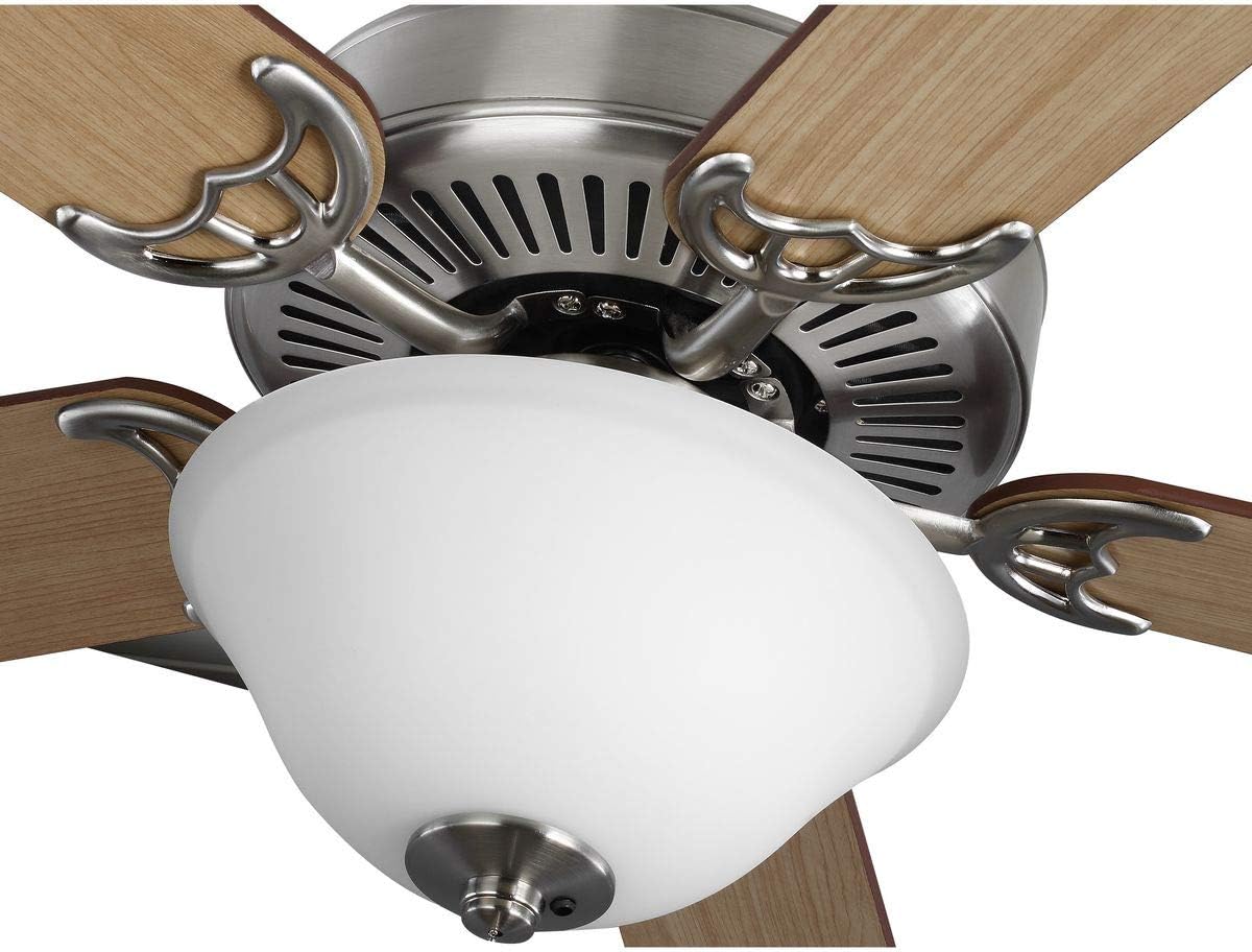 Progress Lighting AirPro Collection 52'' Five-Blade Ceiling Fan with White Etched Light Kit