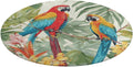 Tropical Plants and Parrots Coral Velvet Round Floor Mat Non-Slip Bath Rug Floor Covering for Bathroom Vanity Guest Suite & Vacation Home