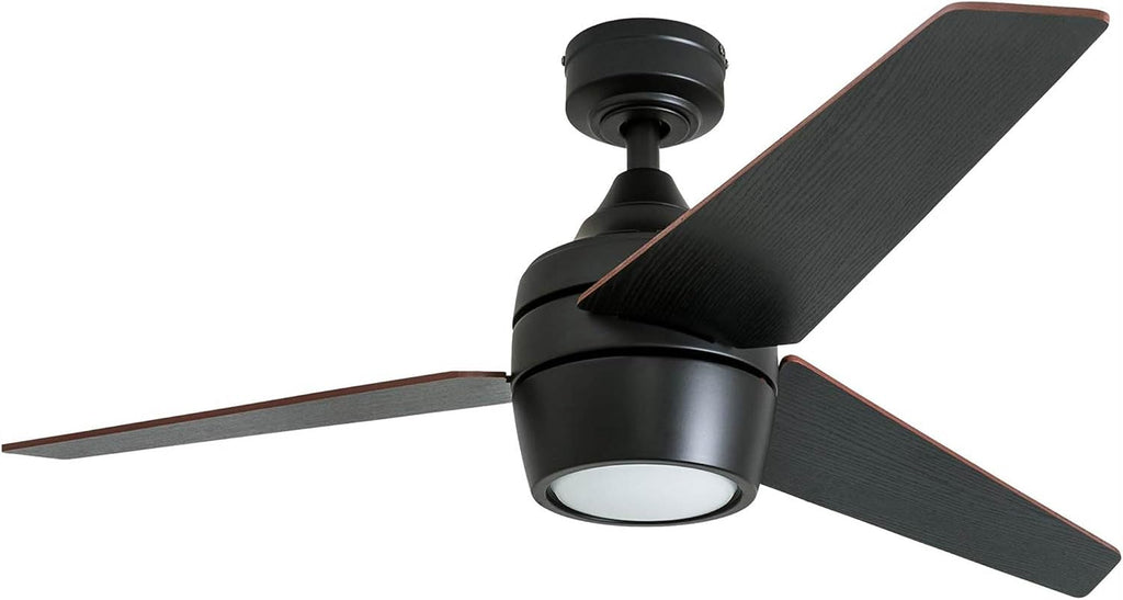 Honeywell Ceiling Fans Eamon Modern 52 Inch Ceiling Fan with Light, LED Fan with Remote Control, Indoor Fan, 3 Contemporary Blades with Maple and Black Wood Finish Options, Bronze (51922-01)