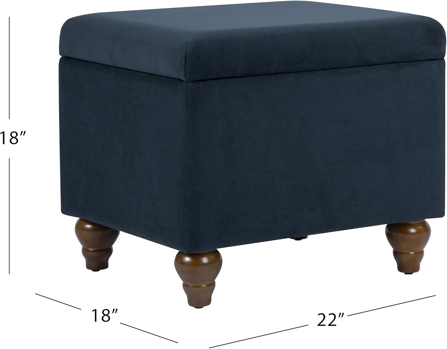 HomePop 22' Medium Rectangular Storage Ottoman - Blue Velvet