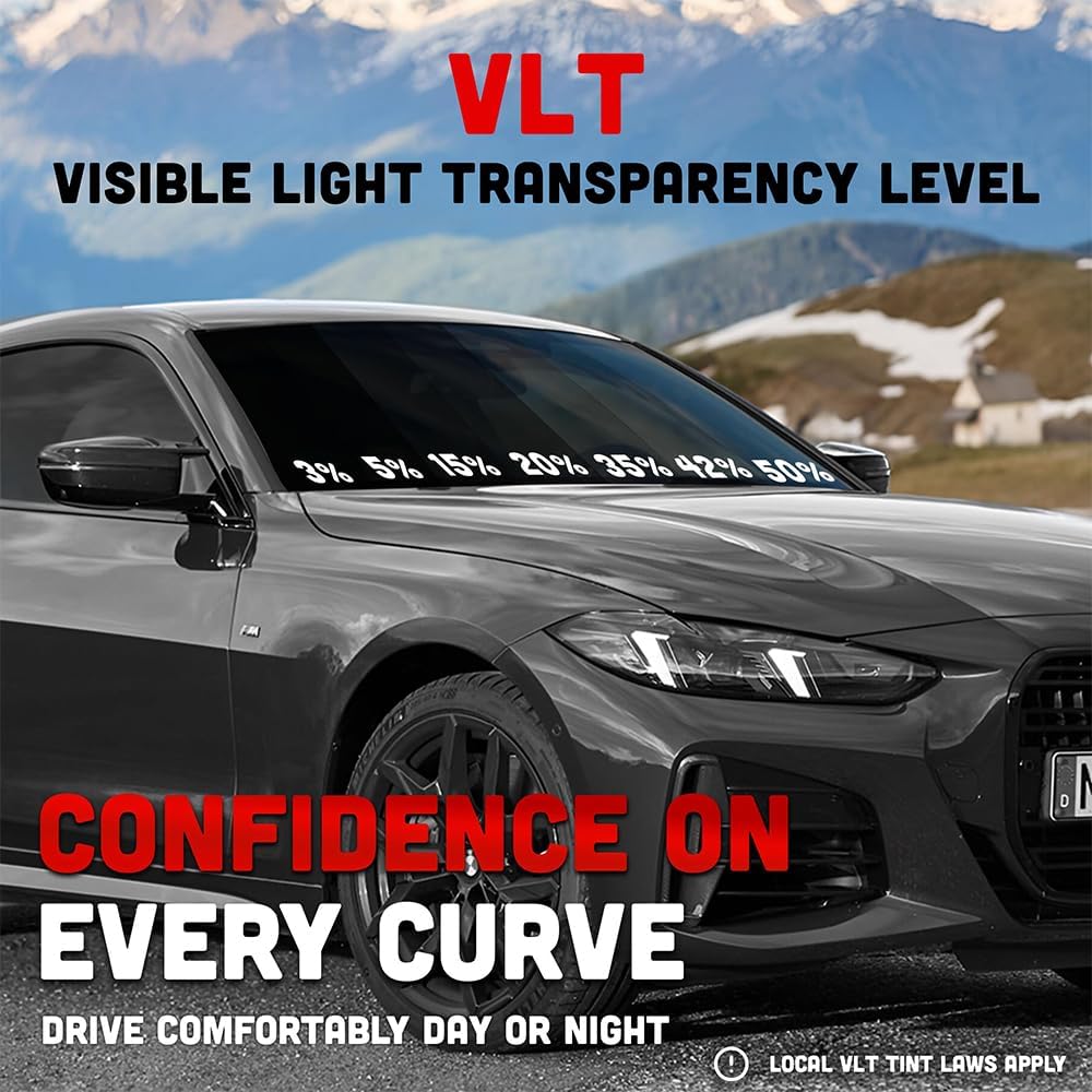 United Professional 1Ply Window Tint Film - 40' x100', 20% VLT Upgraded Dyed PET Film, 1 mil Thickness, 99% UV Block, Deep Shade Privacy Window Tint for Car, Truck, SUV, Home – Heat & Glare Control