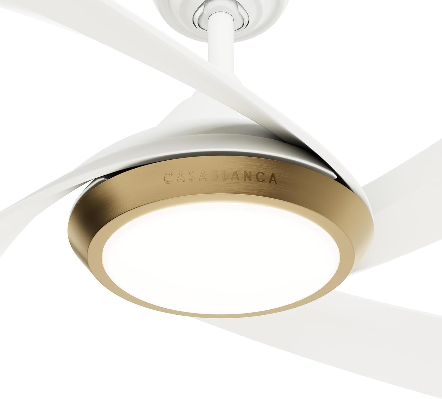 Casablanca - Vespucci Indoor/Outdoor Ceiling Fan With Light, Remote, 52-inch, Fresh White, Modern-style, 6-speed DC Motor, Energy Star, 52847, for porches, patios, sunrooms, bathrooms